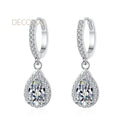 Wholesale Jewelry 18K Gold Plated 925 Sterling Silver Stud Earrings 2CT Diamond Pear Cut Moissanite Earrings for Women