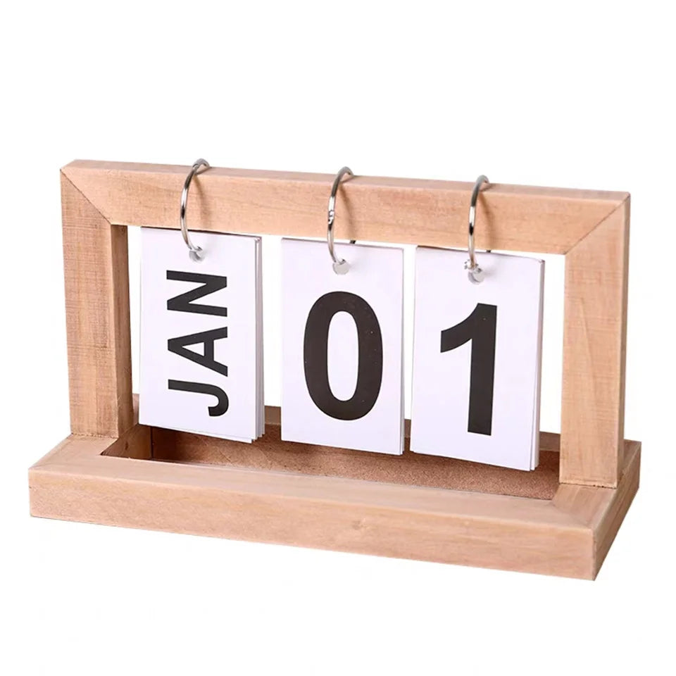 Custom Wooden Art Deco Calendar Table with Backlight & Touch Sensing Custom Logo Simple Desktop Design for Bathroom Use