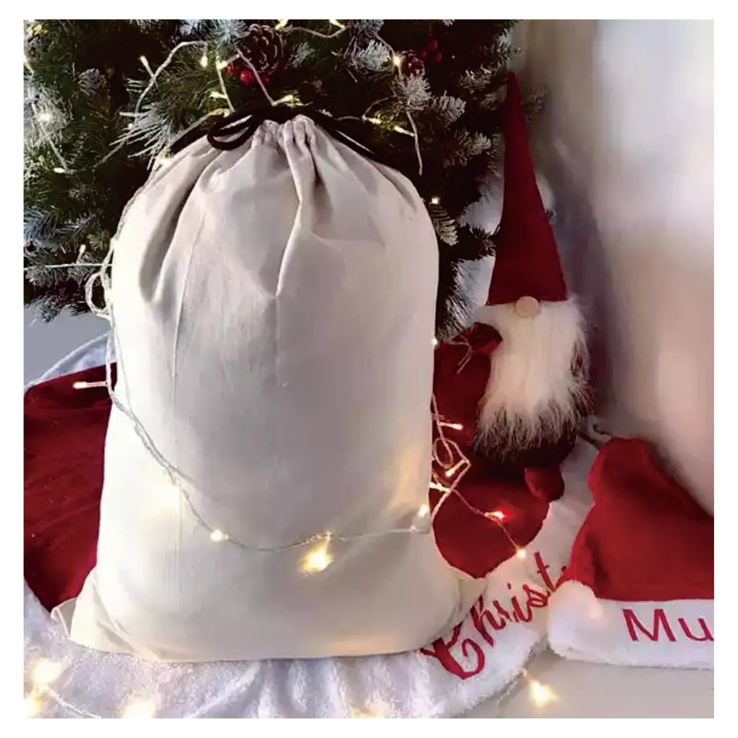 45*65cm Personalized Christmas Sacks for Presents Blank Santa Sacks Bag