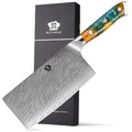 WILDMOK 67 Layers 10Cr15CoMoV Damascus Steel Chinese Chef Kitchen Knife 7 Inch Cleaver Butcher Knife with Resin Handle