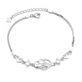 S925 Sterling Silver Amethyst Double Heart Bracelet for Women