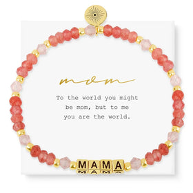 Boho Handmade Beads Bracelet Stack Colorful Faceted Crystal Sodalite Mom Letter Bracelet for Mothers Day Gift