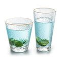 Hot Sale Cylinder Drinking Glasses with Gold Rim Clear Glass Whisky Beer Cups and Tazas Tea Water Coffee Glasses