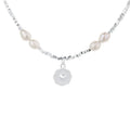 ACME S925 Sterling Silver Natural Freshwater Pearl Heart Cube Broken Silver Necklace Fashion Jewelry for Women