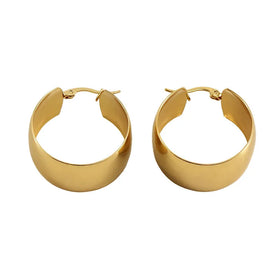 Stainless Steel Jewelry Fashion Earrings 18k Pvd Gold Plated Stainless Steel Chunky Hoop Earrings