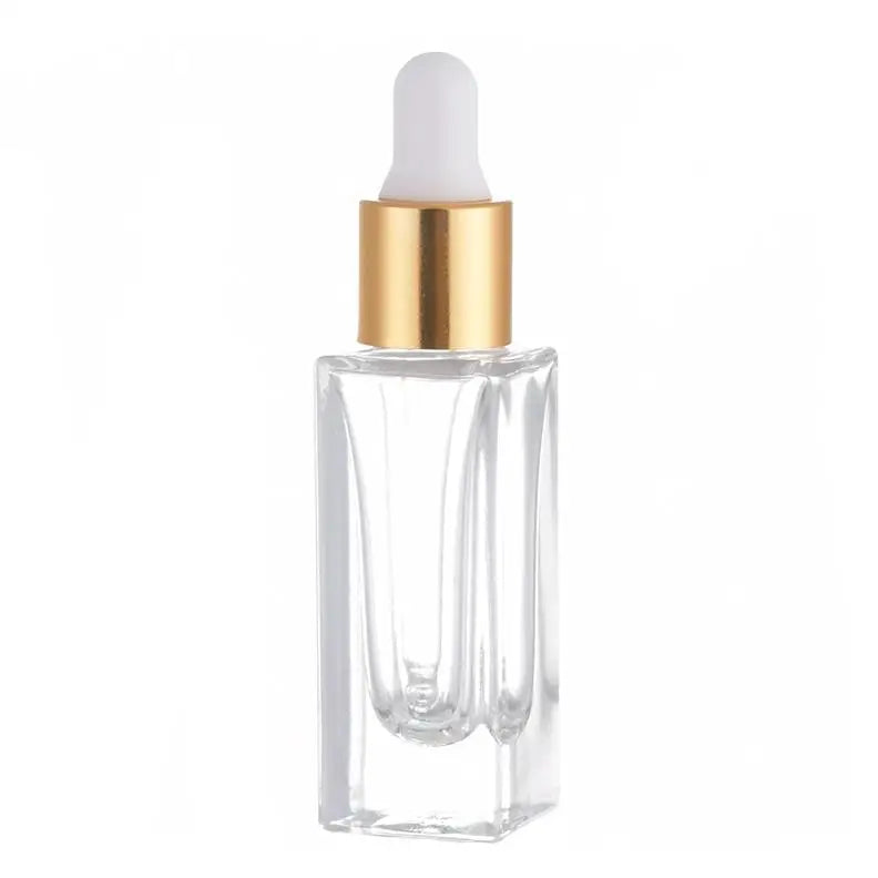 Empty Clear 5ml Square Thick Bottom Glass Dropper Bottles Essential Oil Serum Sample Bottle Cosmetic Packaging