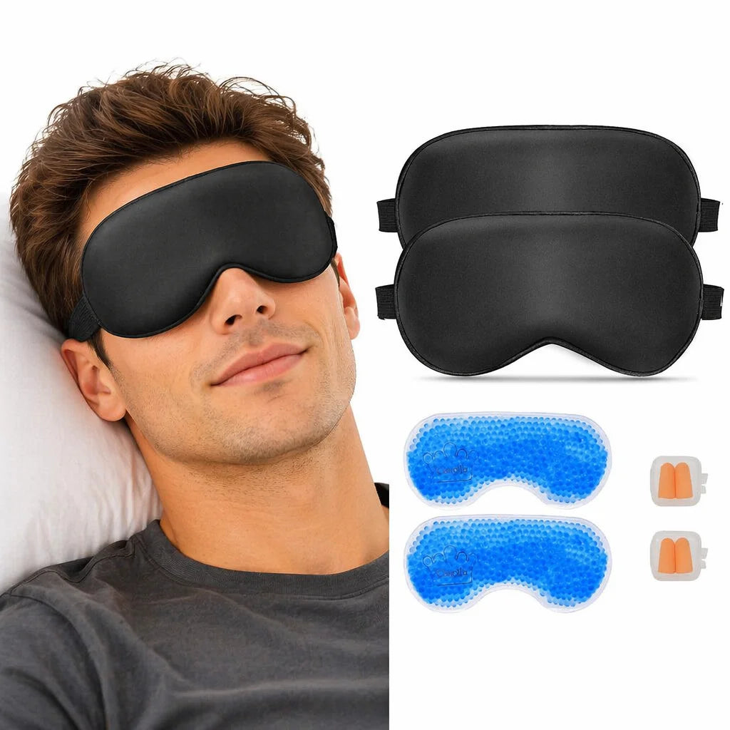 Customized Ice Pack Gel Hot Cold Patch Compress Adjustable Gel Eye Mask Ice Eye Patch Mask with Satin Silk Eye Mask