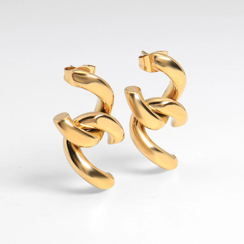 2022 Dainty  Stud Earrings Stainless Steel 18k Gold Plated  Stud Earrings for Women Fashion Jewelry Gift Earrings