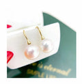 E1794 8-9mm DIY Natural Freshwater Pearl Charm Earrings Mounting Accessory 925 Sterling Silver Gold Plated  Jewelry for Women