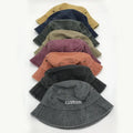 Blank Single Sided Bucket Hats Acid Wash Distressed Cotton Material Custom Embroidery Logo
