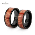 BOBO BIRD Classic High Grade Custom Unisex Engagement Wedding Ring with Wood and Resin 8mm Certified Gift