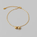 Minimalist Lip Chain Anklet Two Round Beads Anklet Stainless Steel Anklets for Women