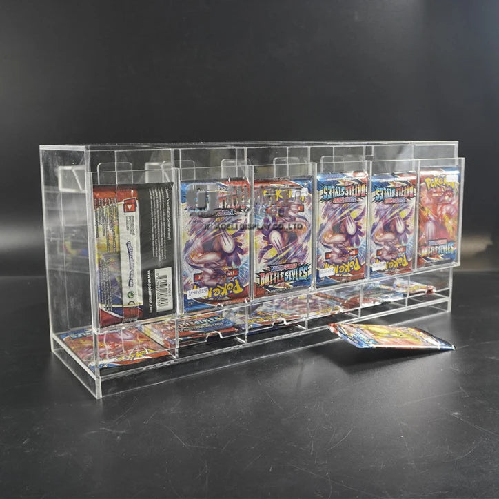 6 Slot Acrylic Booster Card Pack Dispenser for TCG/CCG Booster Packs