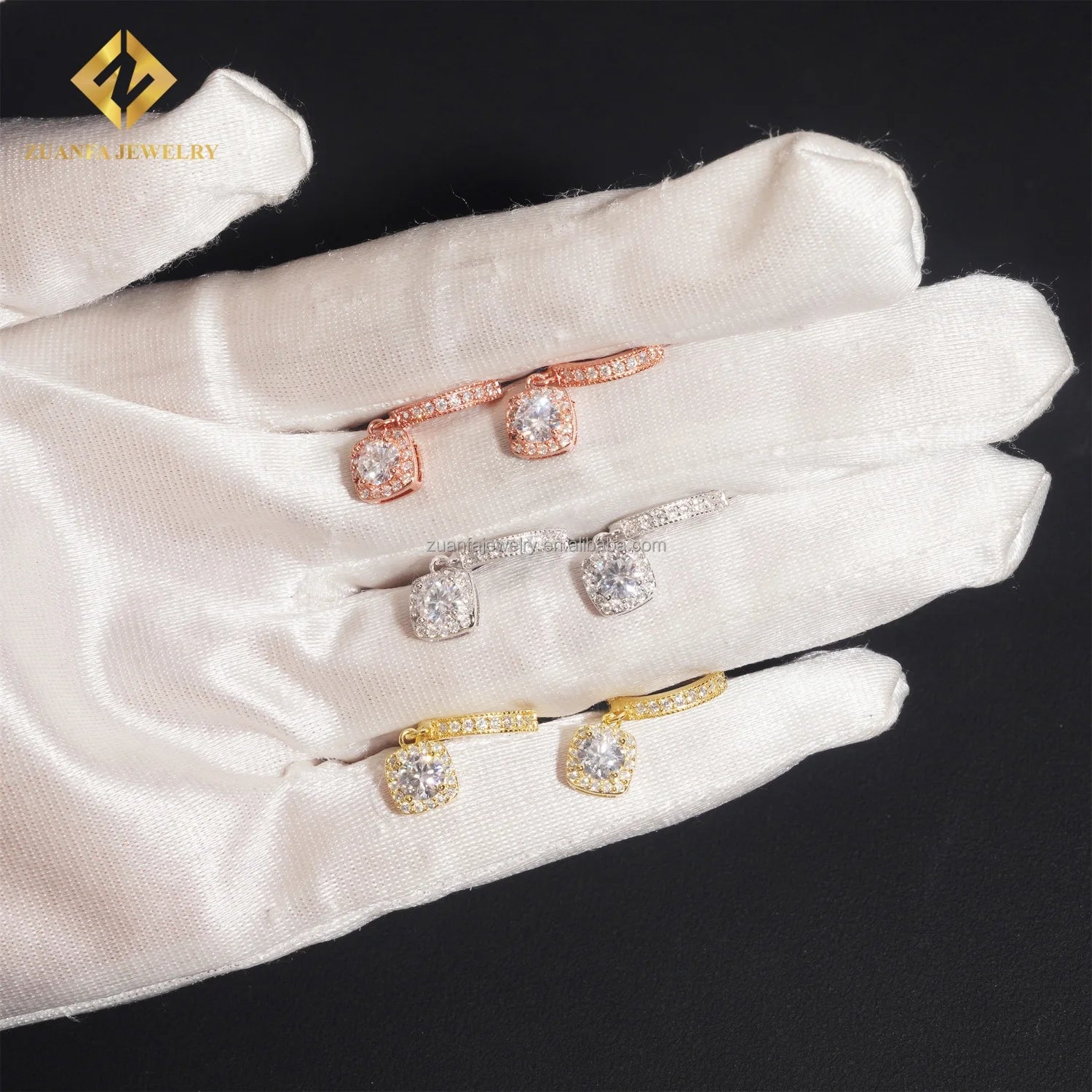 Drop Shipping Best Selling Iced Out Pass Diamond Tester Hip Hop Jewelry 925 Sterling Silver VVS Moissanite Diamond Drop Earring