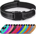 Custom Reflective Dog Collar 12 Colors Soft Neoprene Padded Breathable Nylon Pet Collar Adjustable for Small Medium Large Dogs