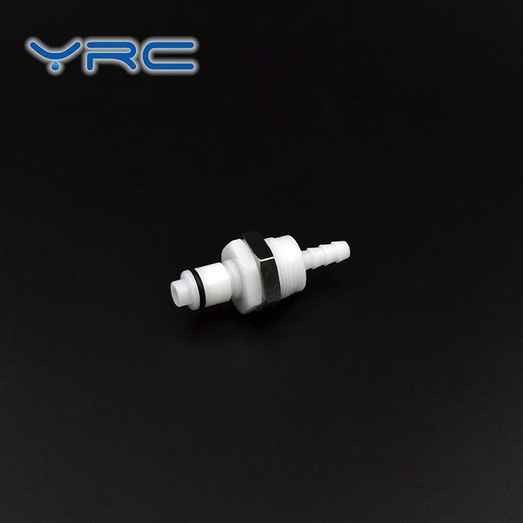 YRC 3/16" Plastic Fuel Line Quick Disconnect Fitting Barbed Pipe Connectors 316 Stainless Steel Spring Valved Lock Nut