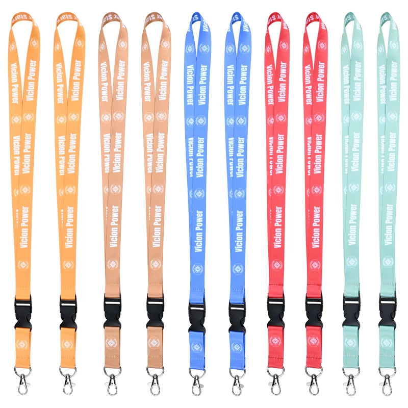 Manufacturer Supply Logo Custom Lanyard Sublimation Polyester Neck Strap Lanyard with Lobster Claw Hook Release Buckle