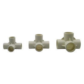 Three-Dimensional 4 Way PVC Connector Inner Diameter 20mm25mm32mm PVC Pipe Fittings Garden Irrigation Water Connector