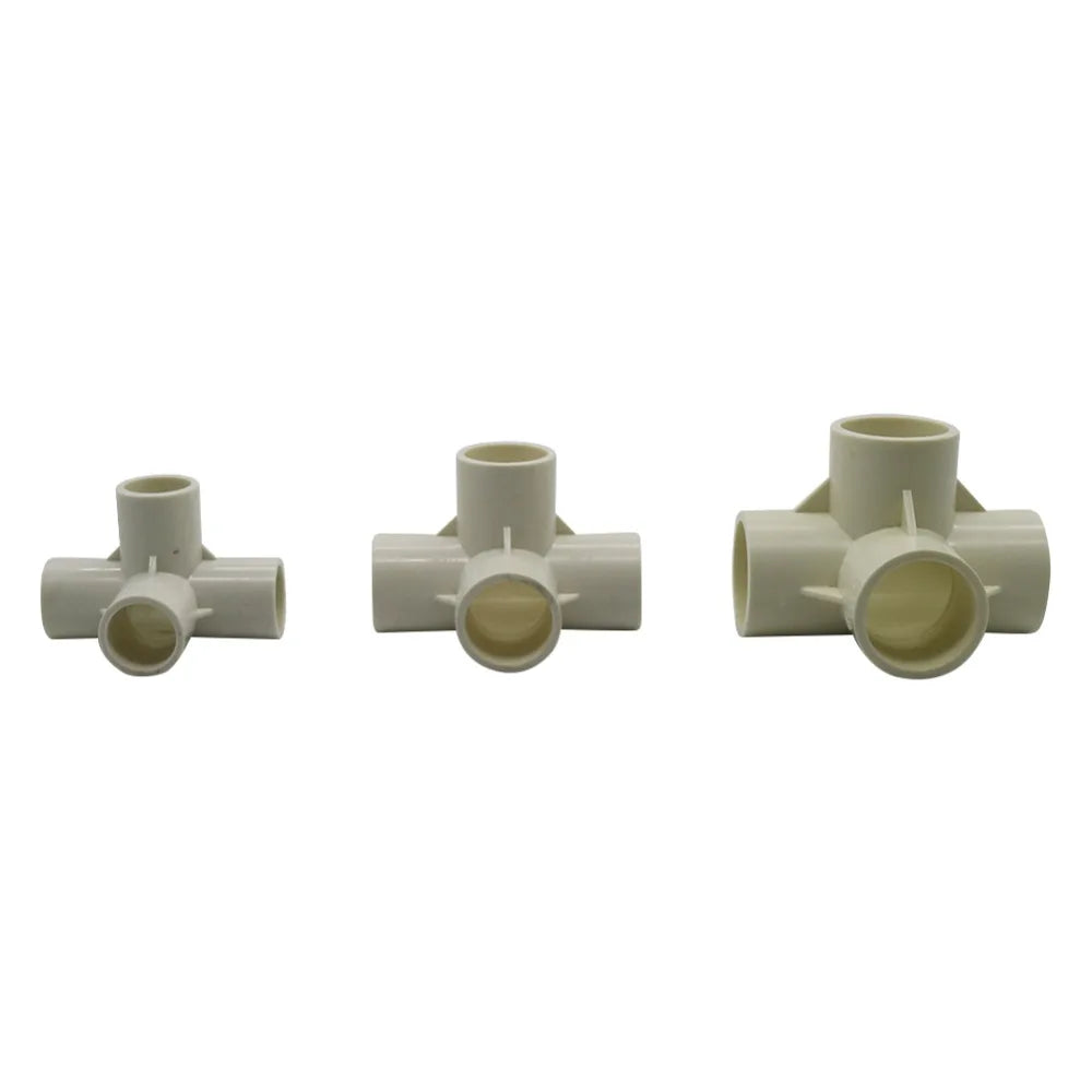 Three-Dimensional 4 Way PVC Connector Inner Diameter 20mm25mm32mm PVC Pipe Fittings Garden Irrigation Water Connector