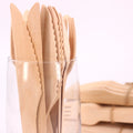 High Quality Modern Biodegradable Heat Resistant Wooden Utensils-Disposable Knife Fork Spoon Flatware Sets for Home Party Use
