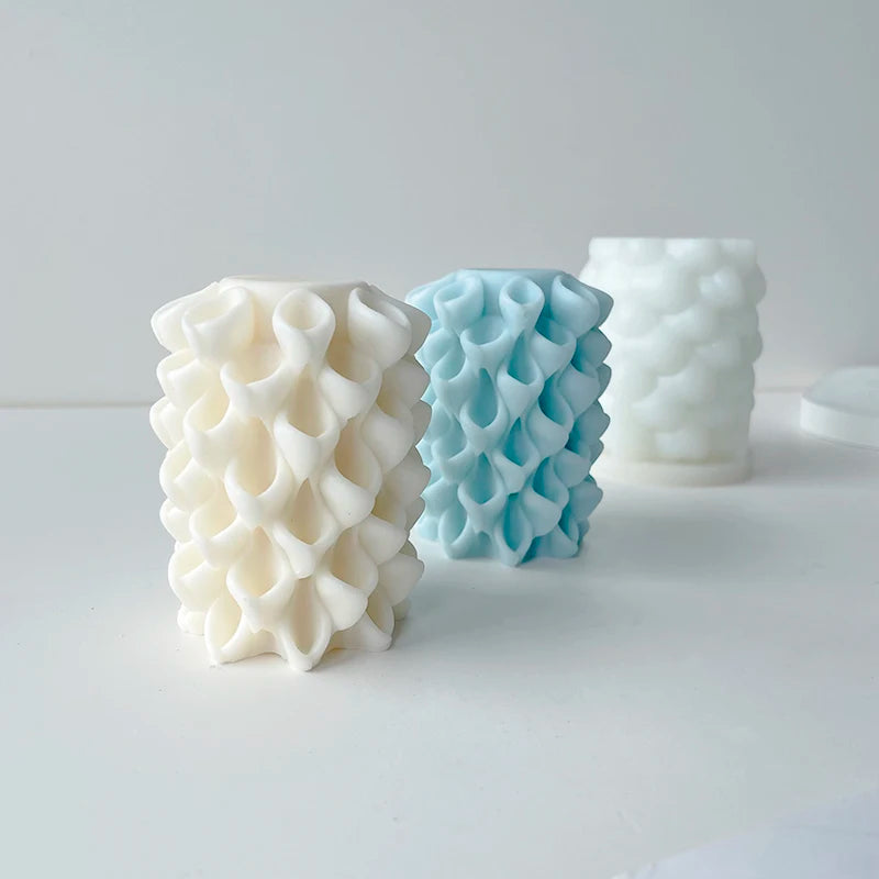 Geometric Aromatherapy Candle Expansion Stone Mold DIY Handmade Soap Epoxy Gypsum Decoration Silicone Mold