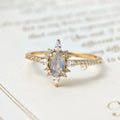 Natural Labradorite Ring for Women Gemstone Star Ring 925 Sterling Silver Gold Vermeil Jewelry Wedding Engagement Ring