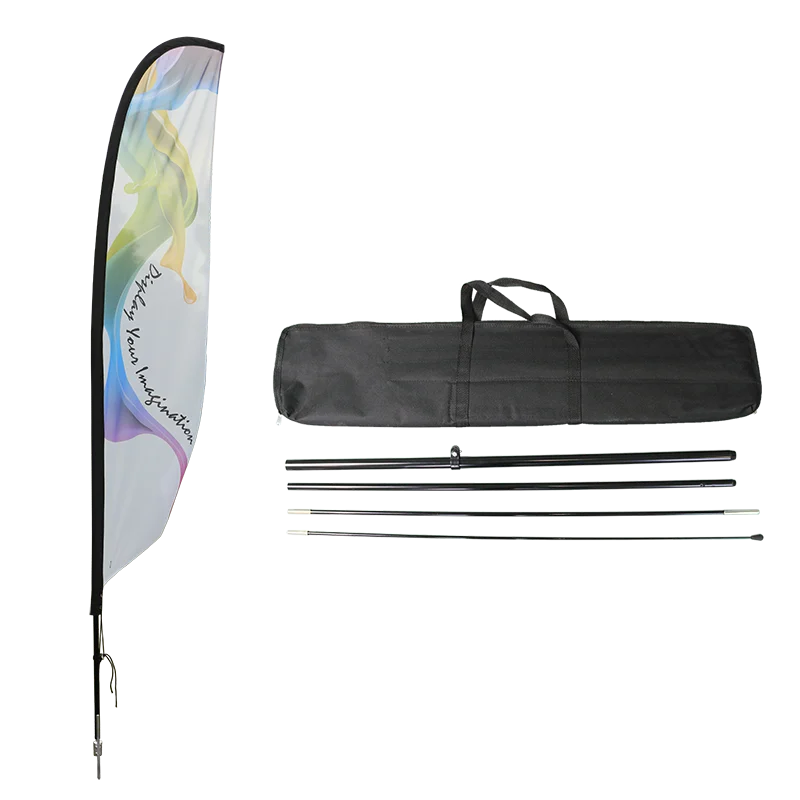 2024 Wholesale Economical Hybrid Feather Flags Pole Banner Aluminium Stand Tool-free Stable 290cm/9.5ft for Indoor/Outdoor
