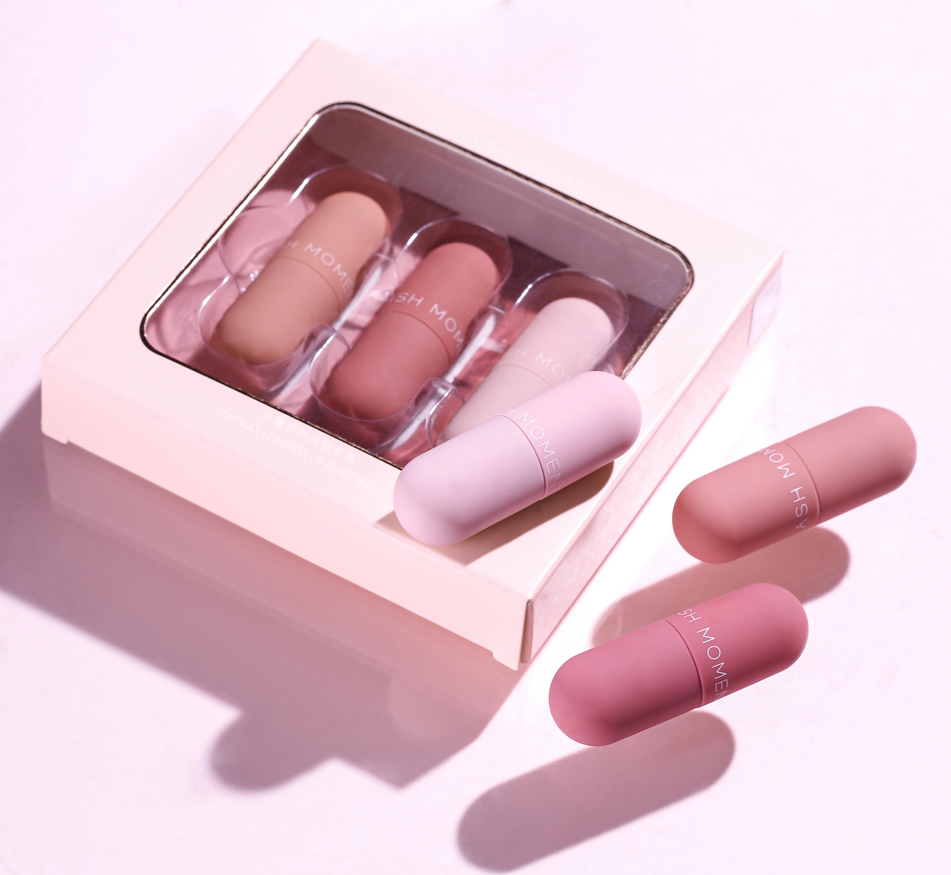 Capsule Velvet Matte Lipstick Makeup Mini Popular Long Lasting Liquid Waterproof Lip Gloss 3 Colors Cosmetic Wholesale