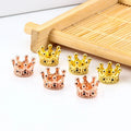 2025 New Trend Copper Various Colors Little Crown Black Zircon Jewelry Pendants & Charms for DIY Jewelry Accessories