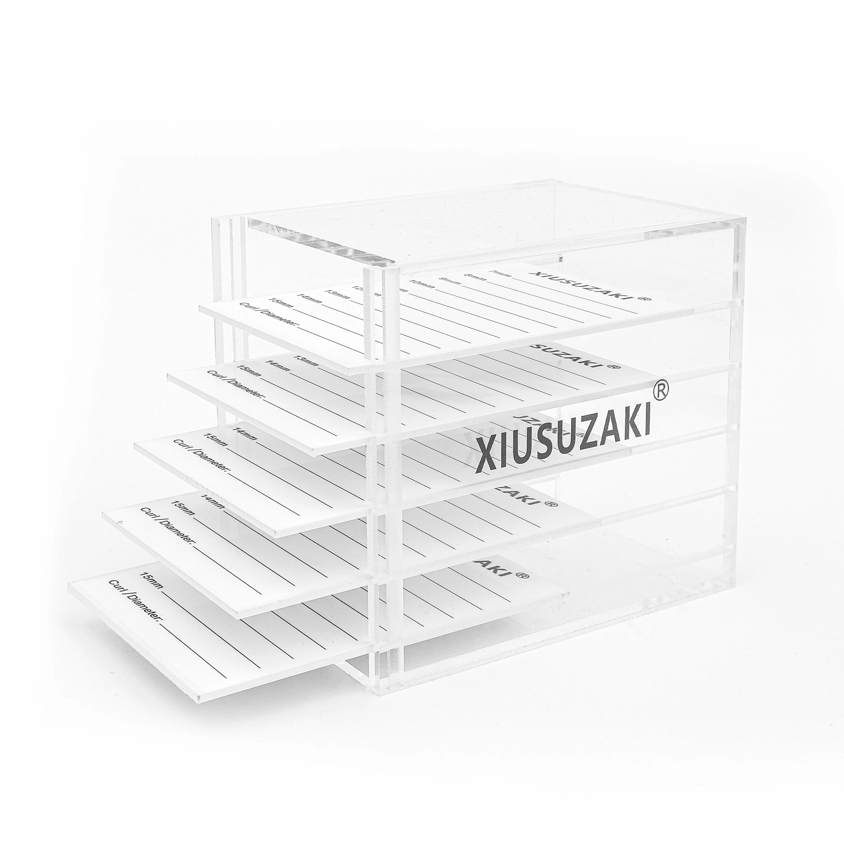 XIUSUZAKI Eyelash Extension Tools False Eyelash Storage Box 5-layer Acrylic Eyelash Holder Display Shelf