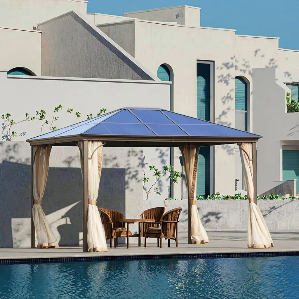 Hot Selling Aluminium Gazebo Suppliers 10*12/12*20 ft Metal Roofed Custom Outdoor Gazebo Waterproof for Terrace/outdoor Camping