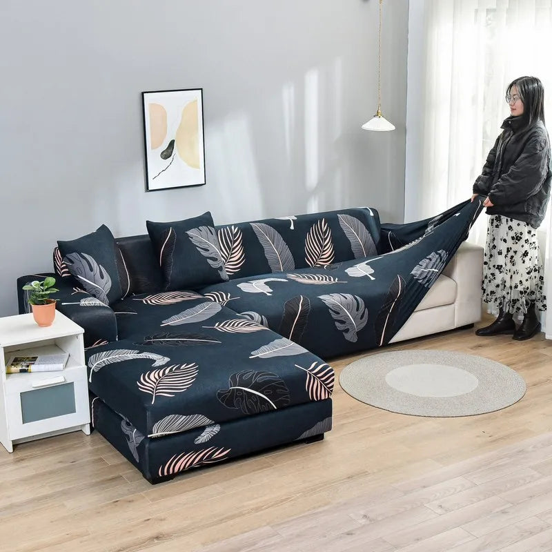 Modern Style Spandex Polyester Universal Stretchable Elastic Sofa Covers L Shape Covers Sofa Sectional Couch