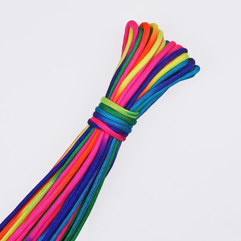 Popular Colorful Woven Nylon DIY Handmade Materials Rainbow Survival Outdoor Portable Bracelet 4mm Diameter 31m