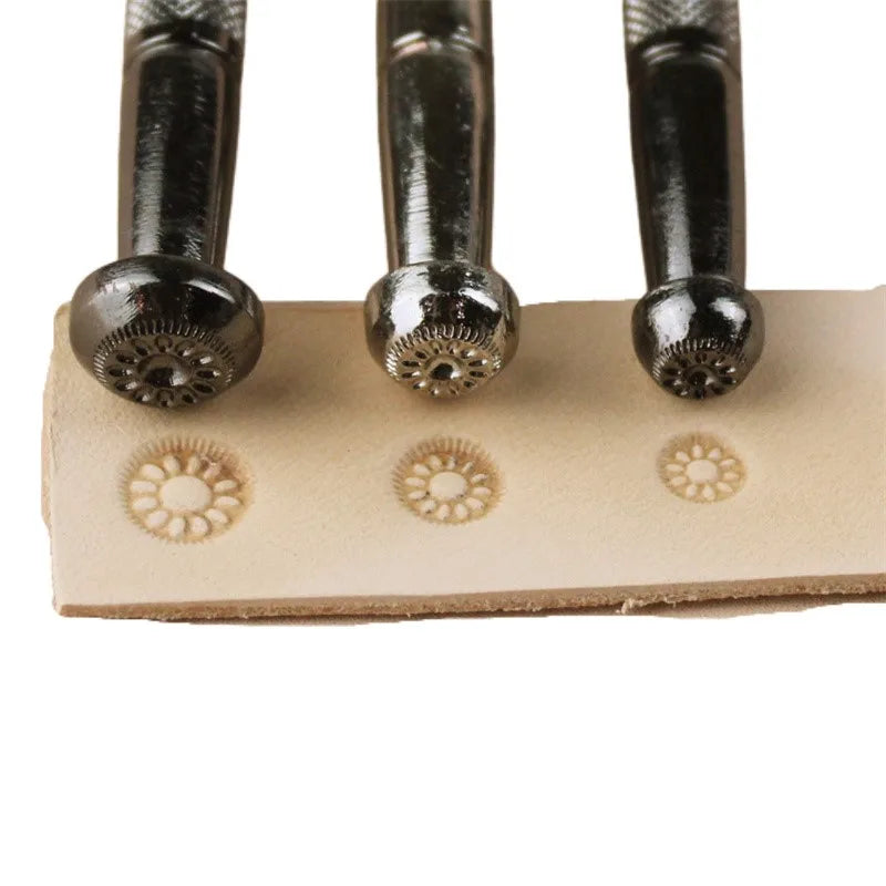 Johnleather Industrial Grade Zinc Alloy Leather Craft Flower Centers Stamps Tool Set OEM Customizable 9MM/8MM/7MM