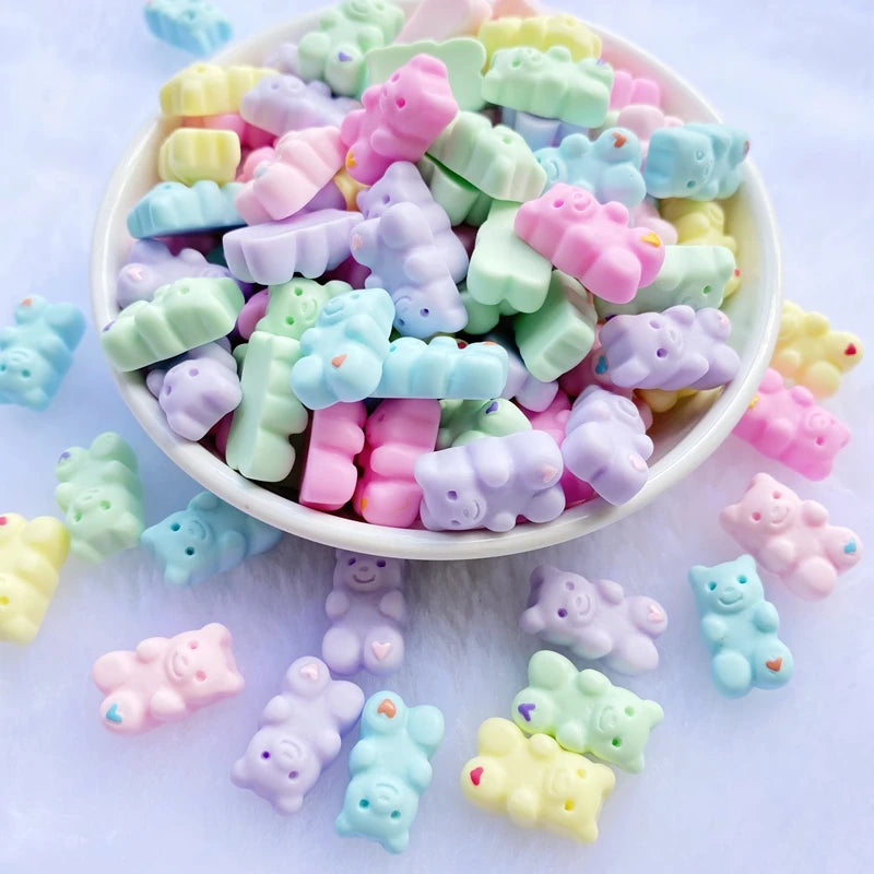 New Resin Cute Mini Solid Bear Flat Back Cabochon Scrapbooking Hair Bow Center Embellishments DIY Accessoriesng