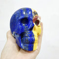 Lapis Lazuli Skulls Half Face with Mookaite Skulls Hand Made Natural Crystal Gemstone Double Man Skulls Statue