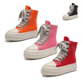 BUSY GIRL PT4613 Luxury Sneakers Ricky O Sneaker Shoes Women Sneaker Zip Wide Lace up Streetwear Flat Chunky Ankle Sneakers