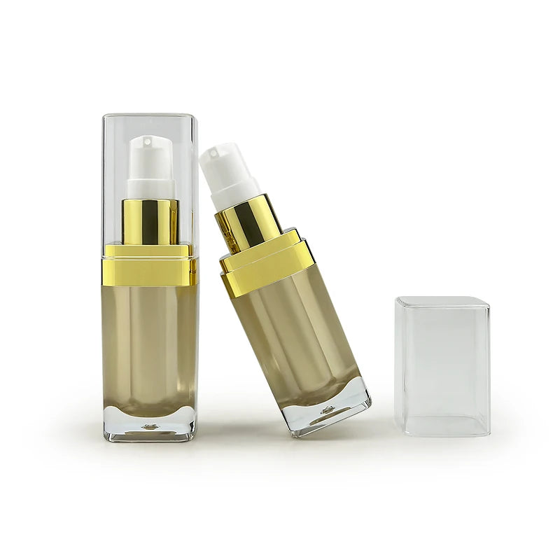 Ready to Ship 0.5oz Acrylic square Skincare Lotion Cleanser Pump Bottle Luxury Cosmetic