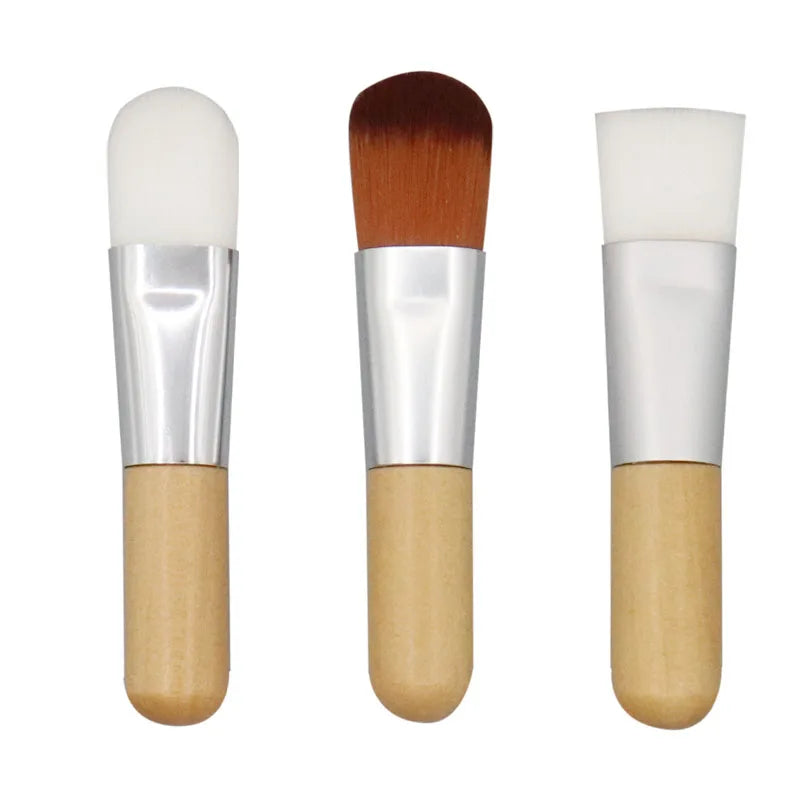 Hot Sale Makeup Foundation Brush Professional Small Wood Makeup Foundation Brush Custom Logo Silicone Mini Face Mask Brush