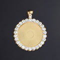 Round Picture Necklace Pendant 25mm Unisex Hip Hop Style Silver Angel Wing Pendant Blank Bezel Rose Gold Silver Charms