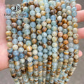JD Wholesale Natural Blue Calcite Beads 6/8/10mm Round Loose Gemstones for Jewelry Making