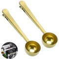 Metal 2 in 1 Coffee Bean Measuring Spoon Food Bag Sealing Clip Coffee Spoon Clip
