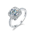925 Sterling Silver White Gold Plate Gra Certificate VVS 2ct Carat Moissanite Diamond square Ring for Women Wedding Fine Jewelry