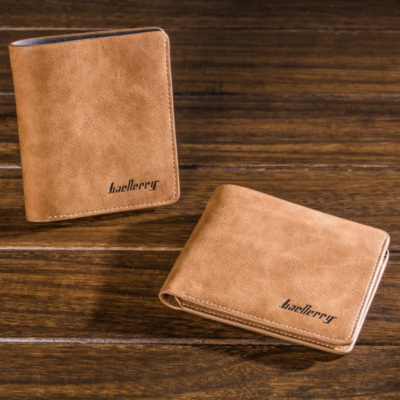 Hot Selling Vintage Men's Short PU Open Waterproof Money Card Holder Case Business Leisure Wallet Wholesale Stock