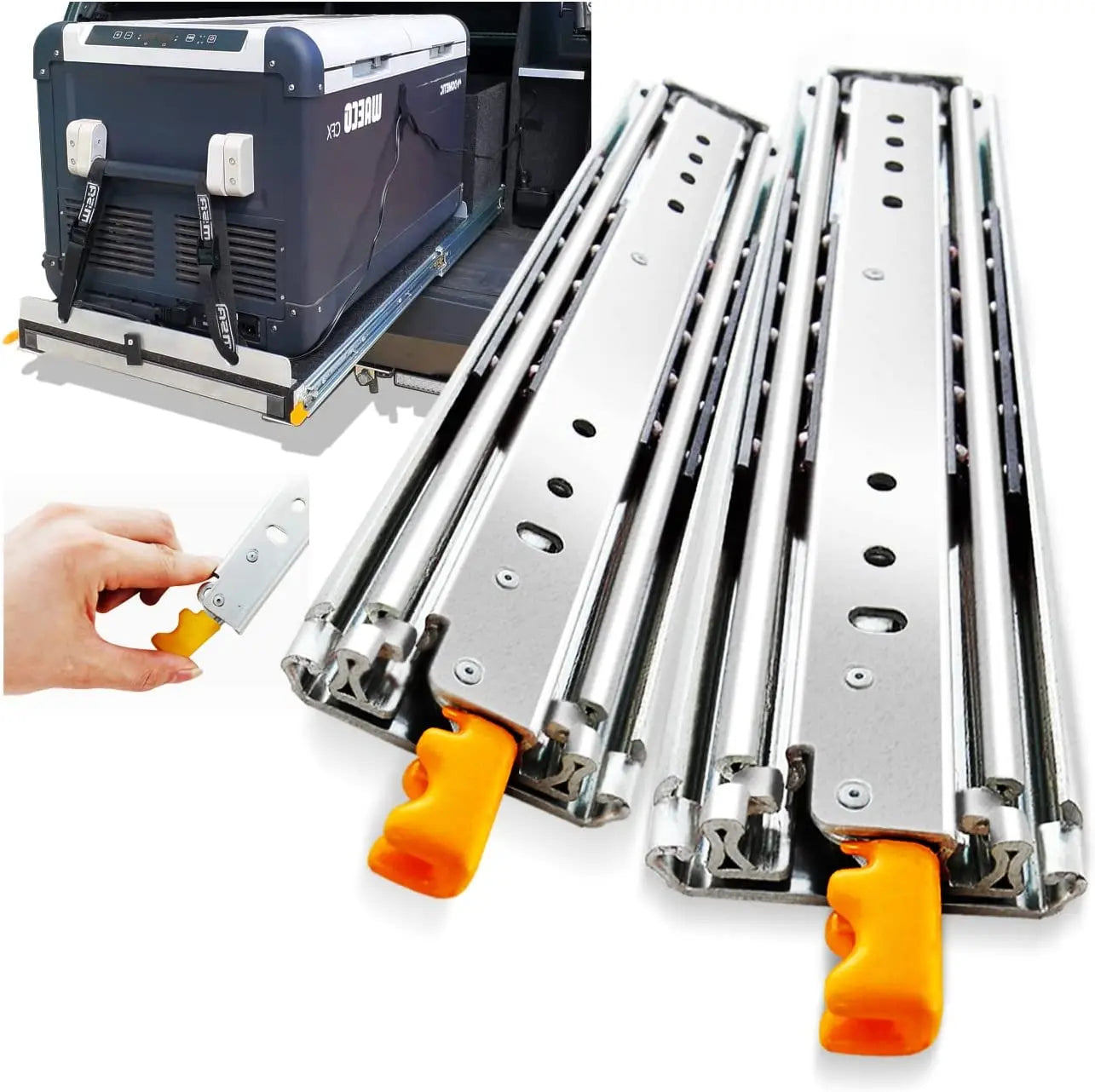 Auto Close Stainless Steel Side Mount Heavy-duty Drawer Slide with Lock for Kitchen Cabinet Cupboard