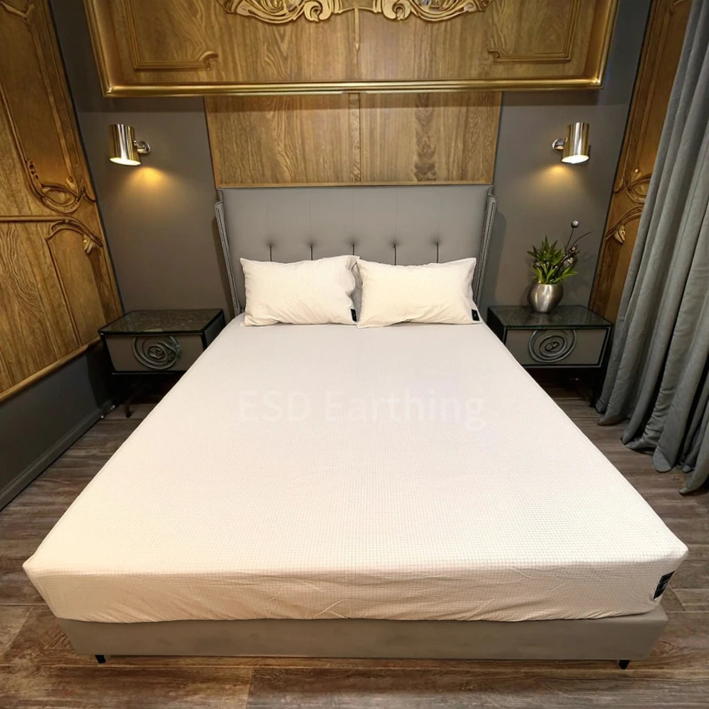 ESD Safe Grounding Bedding - Silver Fiber & Cotton Blend Anti-Static Hypoallergenic Conductive