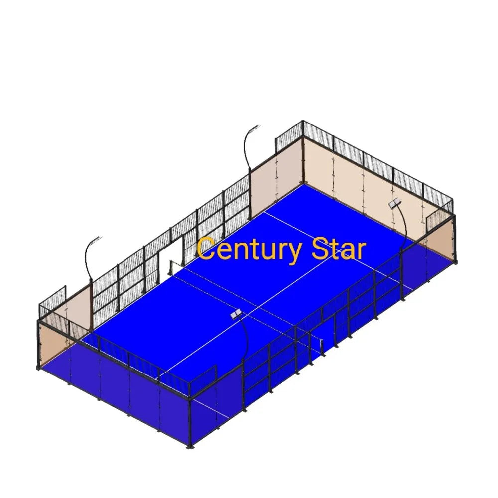 2024 Newest Design Frame Panorama Yellow Padel Tennis Court