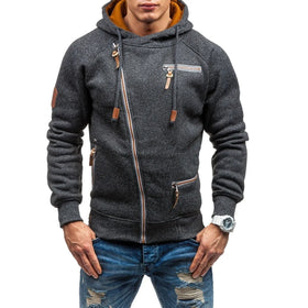 New Men's Personalized Hoodie O-Neck Polyester Flannelette With Standard Thickness Solid Pattern and No Decoration