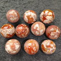 5-6 cm Red Flower Agate Spheres Healing Crystal Quartz  Polished  Flower Agate Balls for Home Decoration