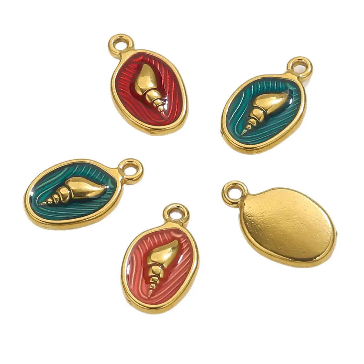 Stainless Steel Ocean Theme Pendant Jewelry Hanging Ornaments Seashell Mermaid Charms for DIY Jewelry Making